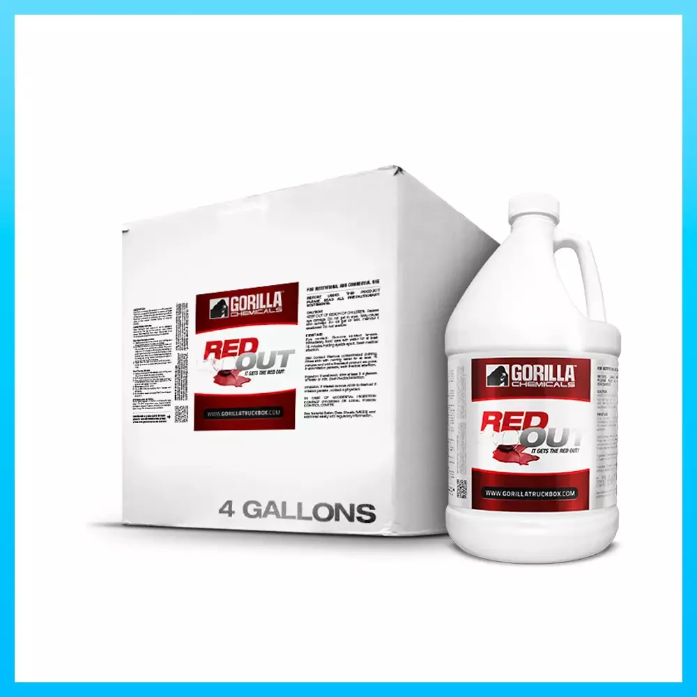 Gorilla Truckbox – Red Out – Dye Remover, Case (4 Gallons)