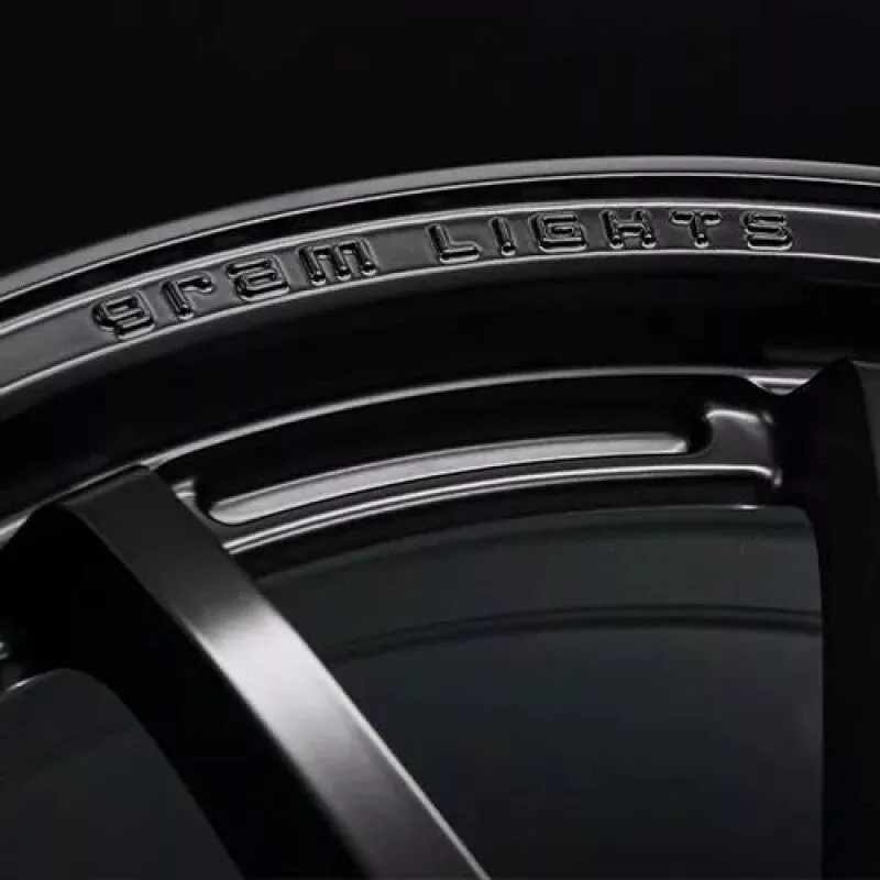 Gram Lights 57NR LIMITED II 18x8.5 +38 5-112 Semigloss Black Wheel w/ Black Cap/Stickers/Air Valve