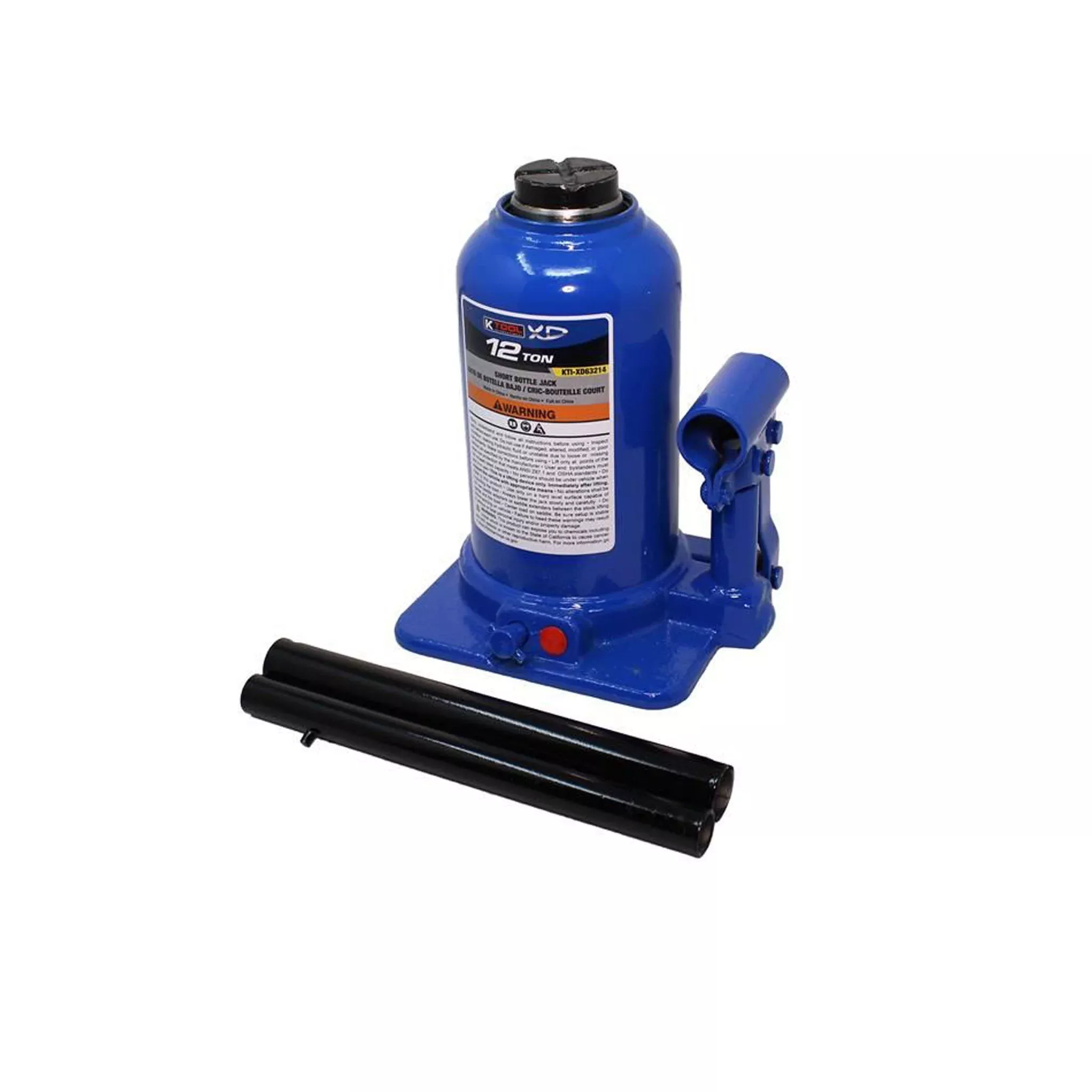K-Tool 12-Ton Short Bottle Jack (Welded)
