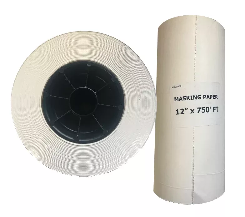 Poly Coated 12" Masking Paper, WHITE, 750ft.