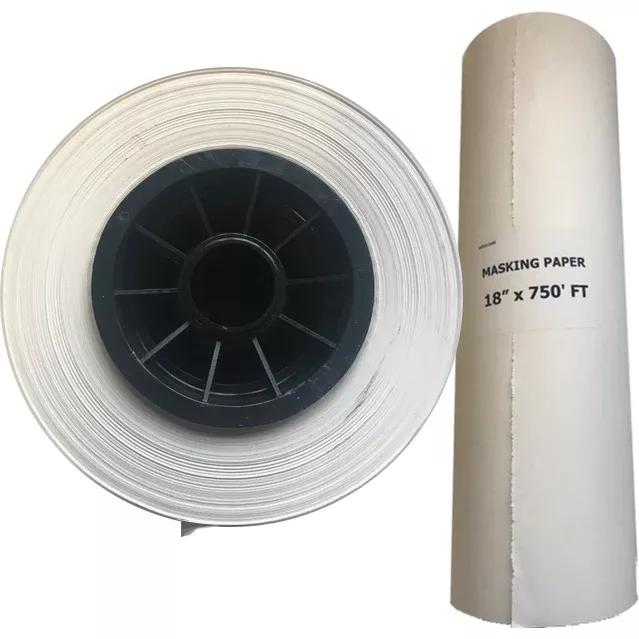 Poly Coated 18" Masking Paper, WHITE, 750ft.