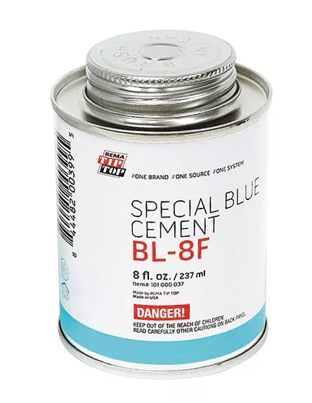 Rema BL-8F Cement, (HD Blue), 8 oz Brush Top Can (Flammable)