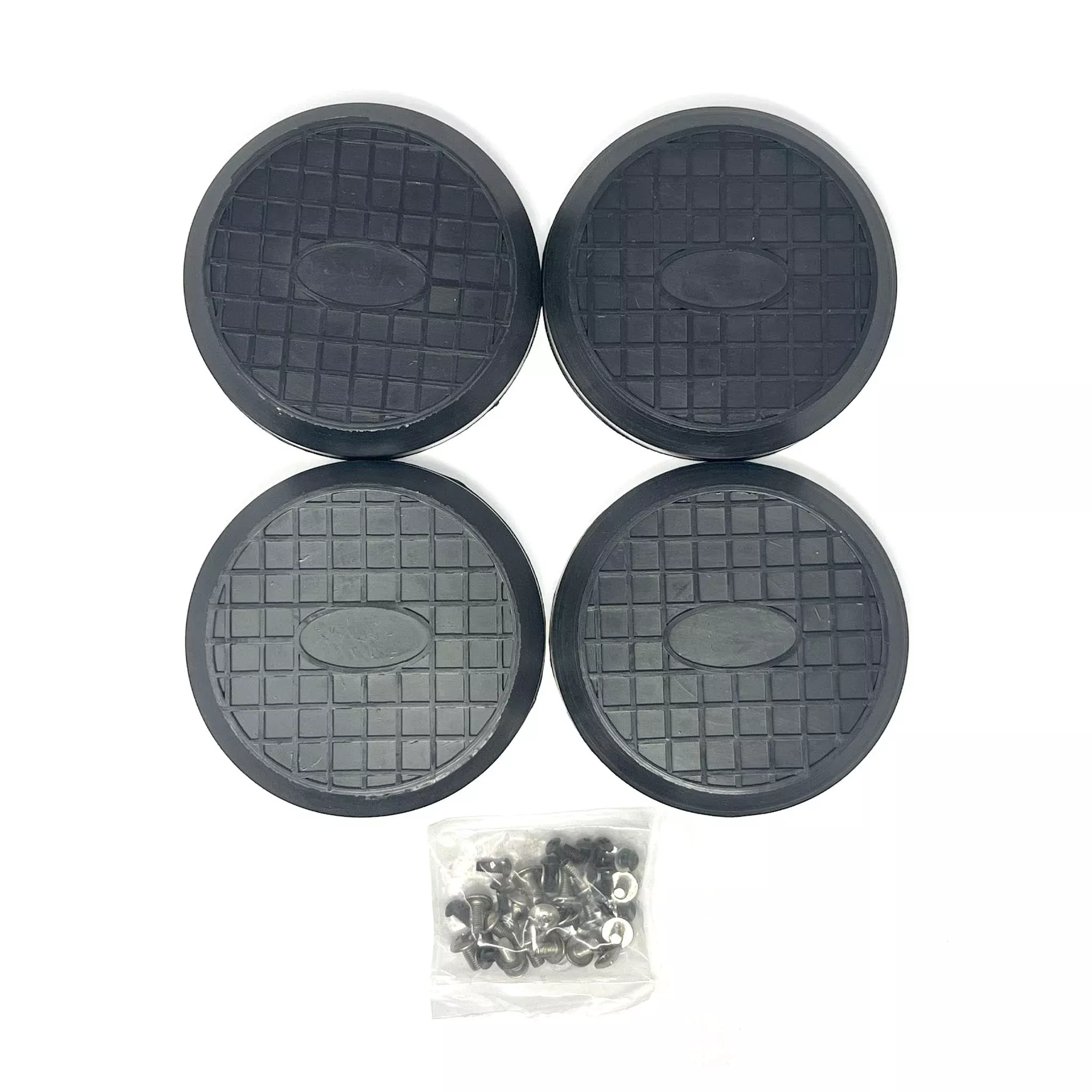 Round Slip-on Waffle Style W/Screws Rotary Rubber Pads 4PK