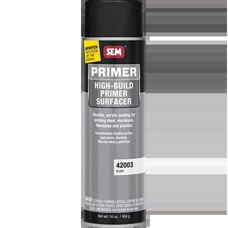 SEM 42003 – High-Build Primer Surfacer, Black (16 oz Aerosol)