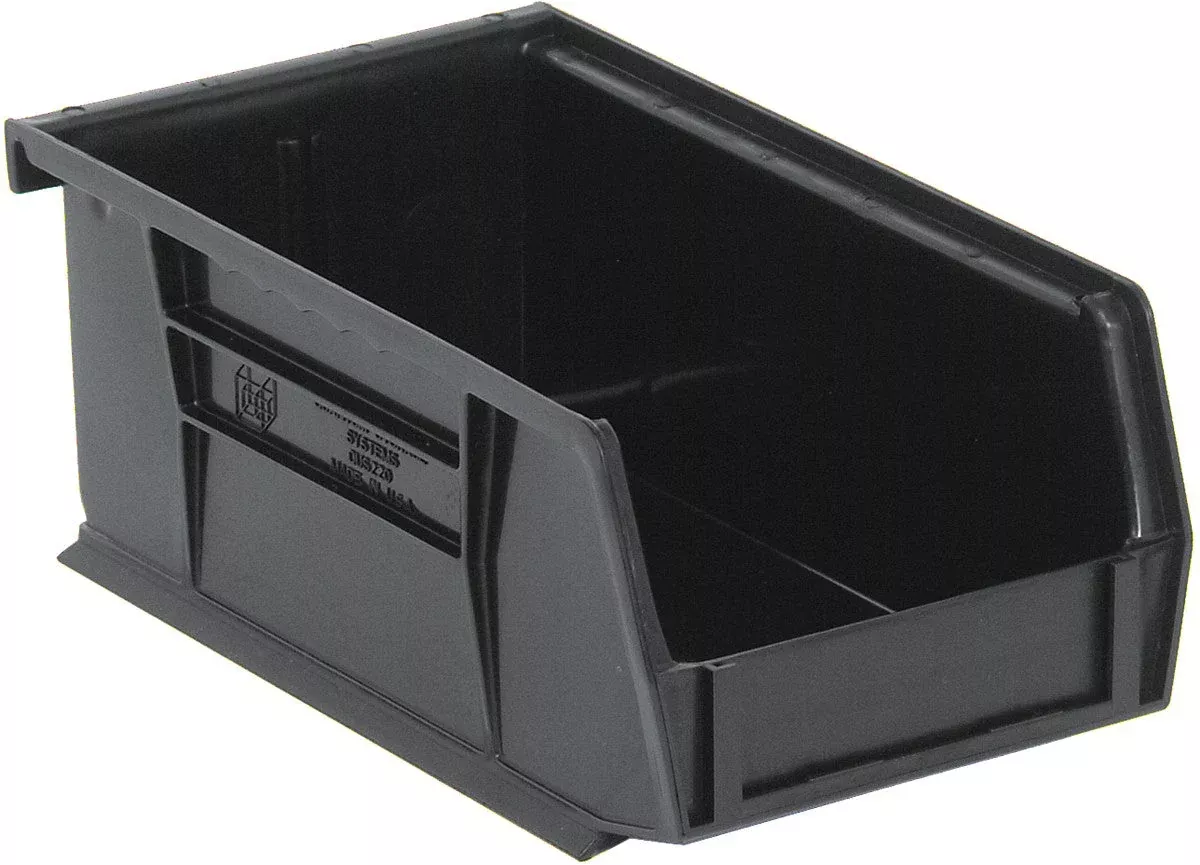 Stack + Hang Bins - 7.375in x 4.125in x 3in - Black - 24 Case