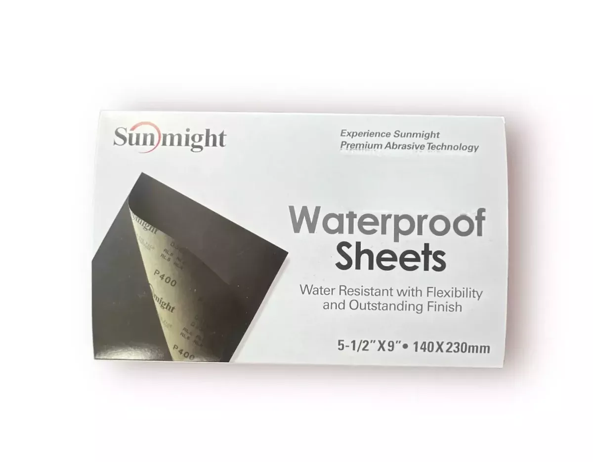 SUNMIGHT 07220 – 1000 Grit Waterproof Sandpaper Sheets (5.5″ x 9″, 50 Pcs)