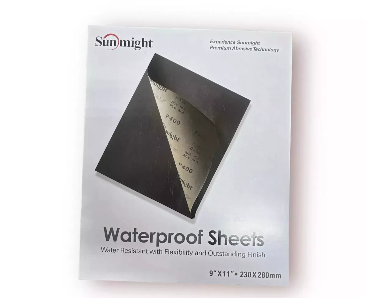 SUNMIGHT 08118 – 600 Grit Waterproof Sandpaper Sheets (9" x 11", 50 Pcs)