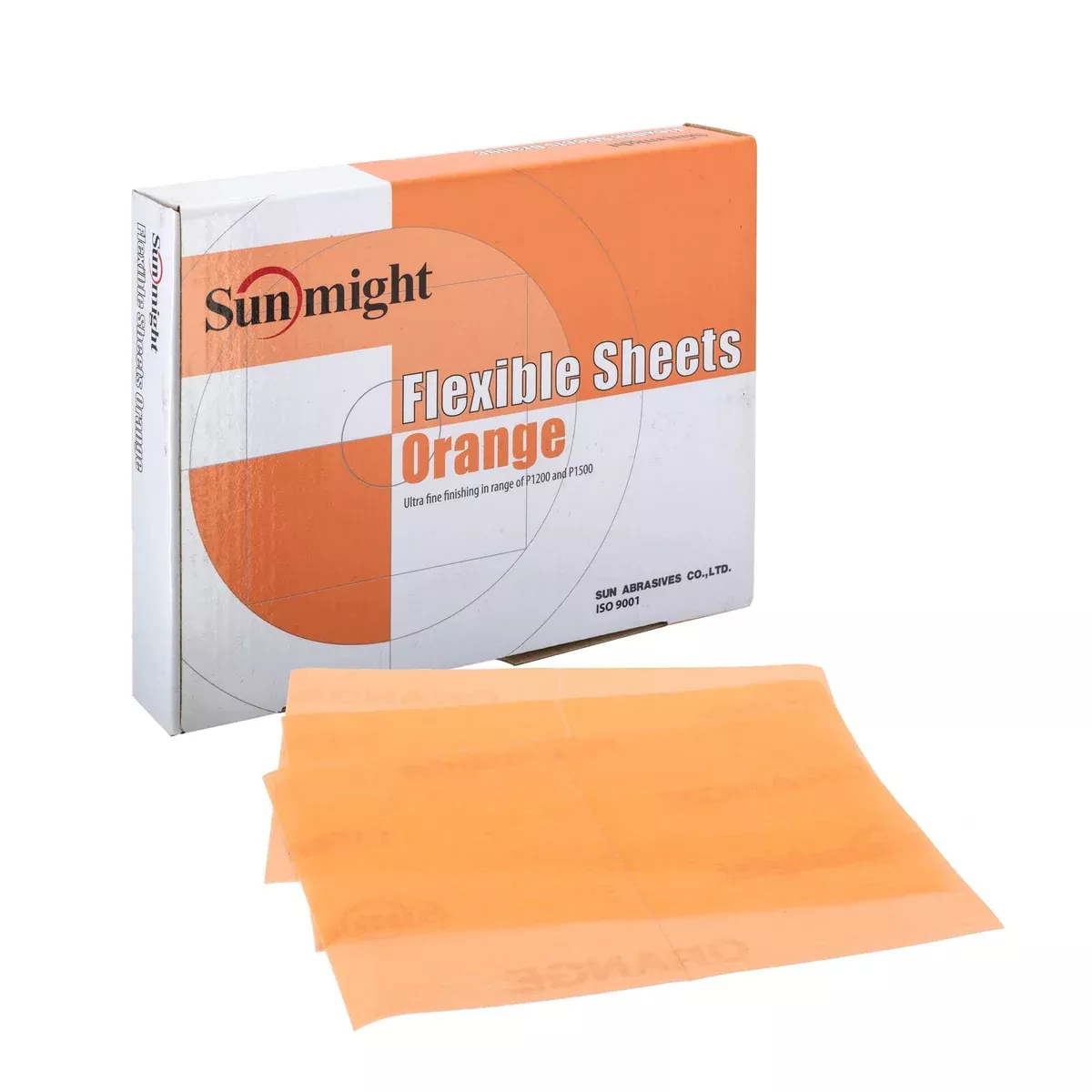 SUNMIGHT 60122 - 1200–1500 Grit Orange Flexible Sheets (5.25″ x 6.75″, 25 Pcs)