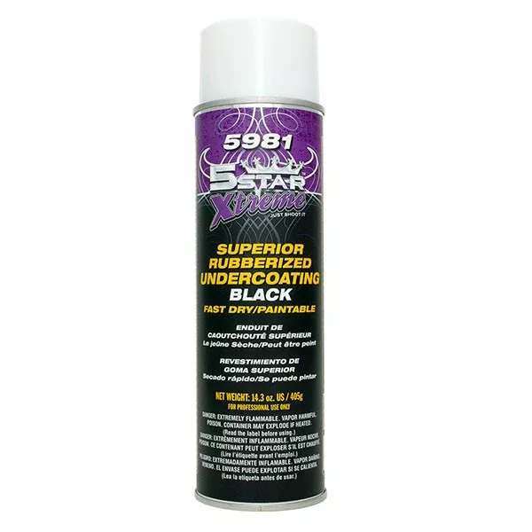 Superior Rubberized Paintable Undercoating Black Aerosol, 5981