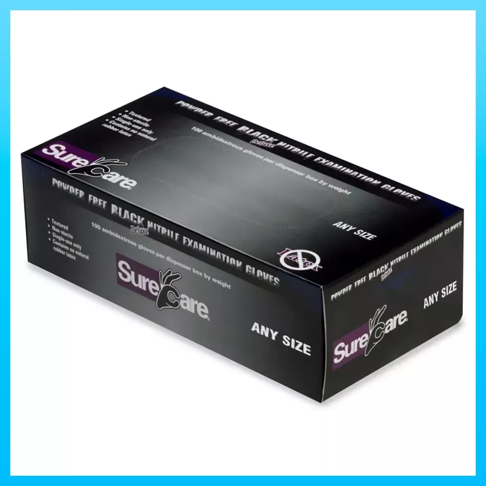 SureCare Gloves | Powder Free Nitrile Gloves | 100 Gloves Per Box