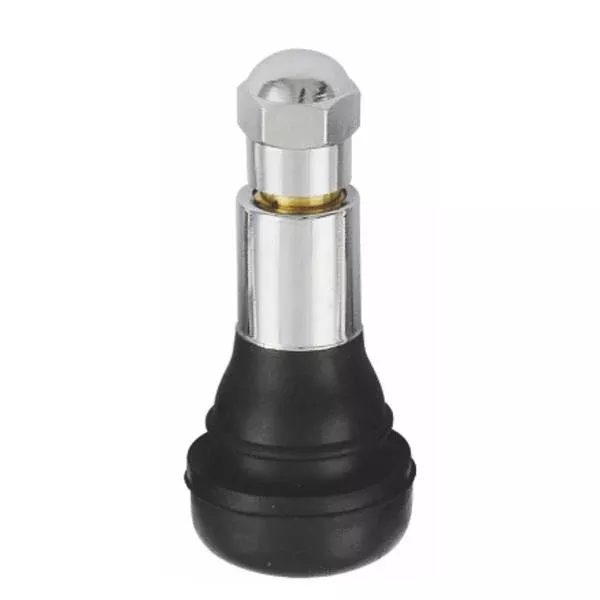 TR413AC - Snap-In Chrome Sleeve Tire Valve - 1.25" Height- 50pk