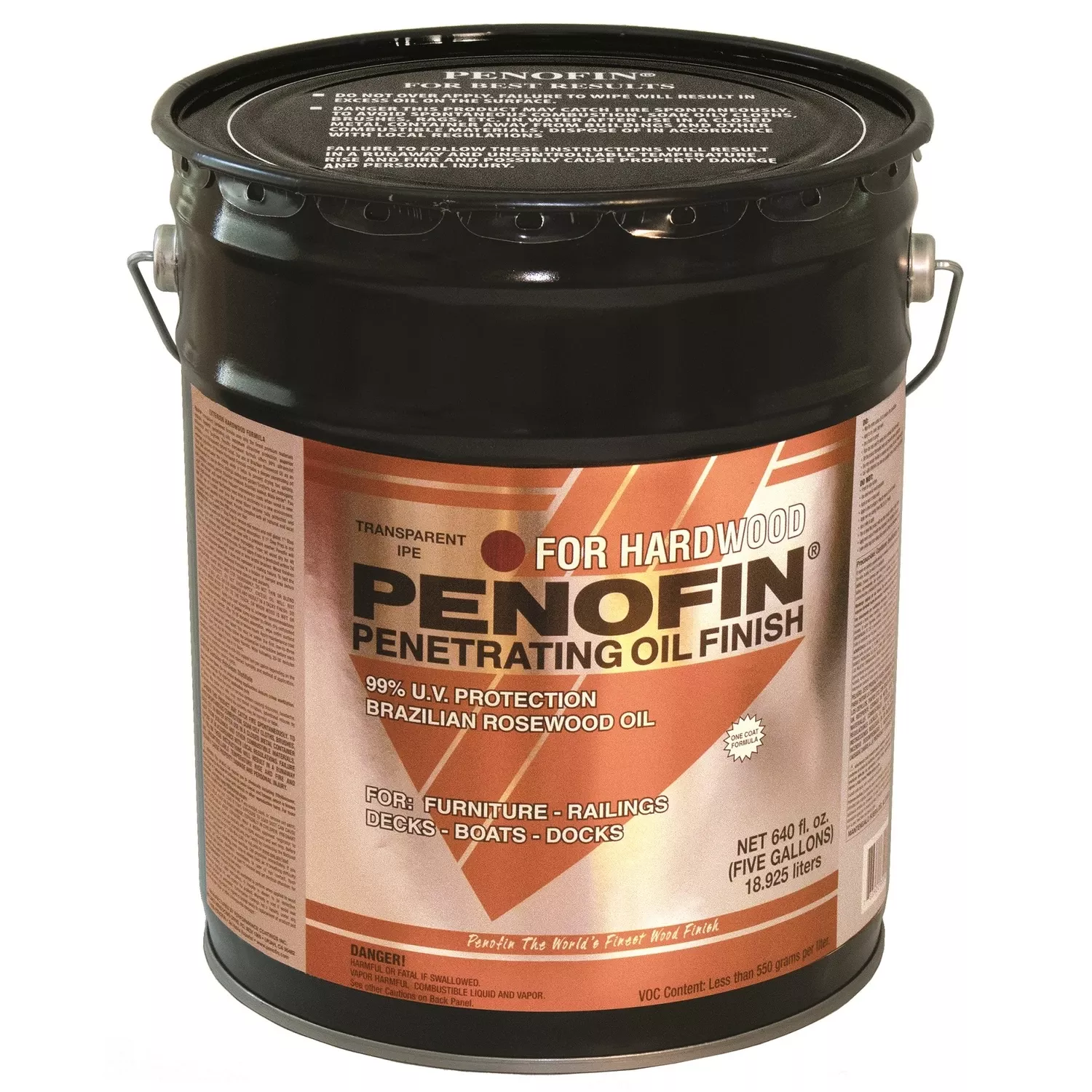 Transparent Ipe Oil-based Penetrating Hardwood Stain 5 Gallon Container