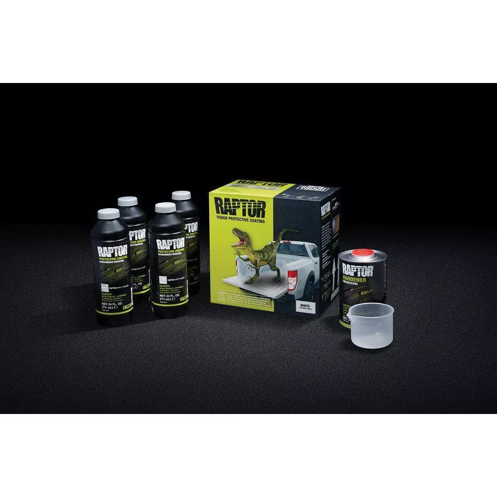 Upol 4807 Raptor Bed Liner 4L Kit with Gun - White