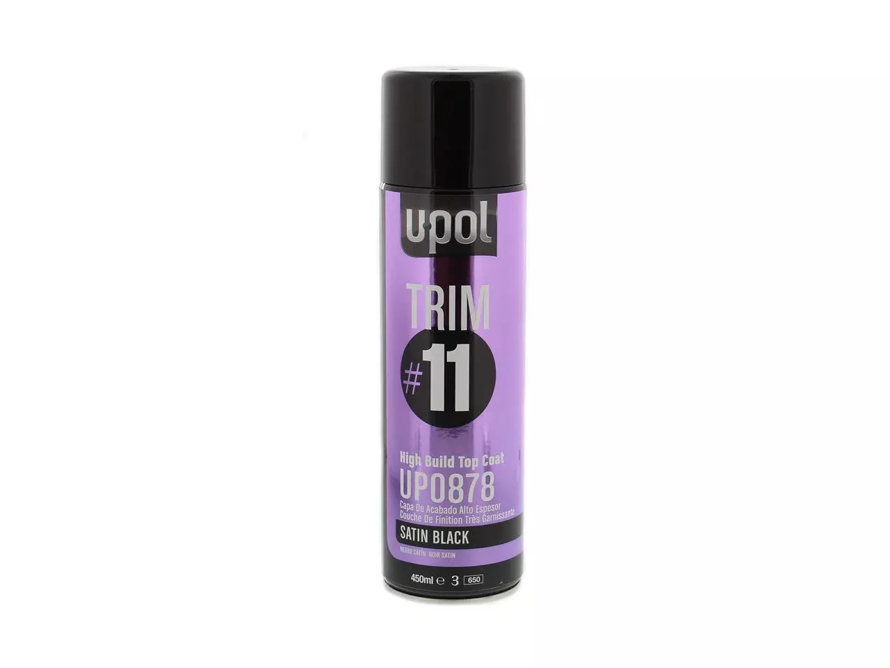 Upol 878 Trim#11 High Build Top Coat, Satin Black-450 ml