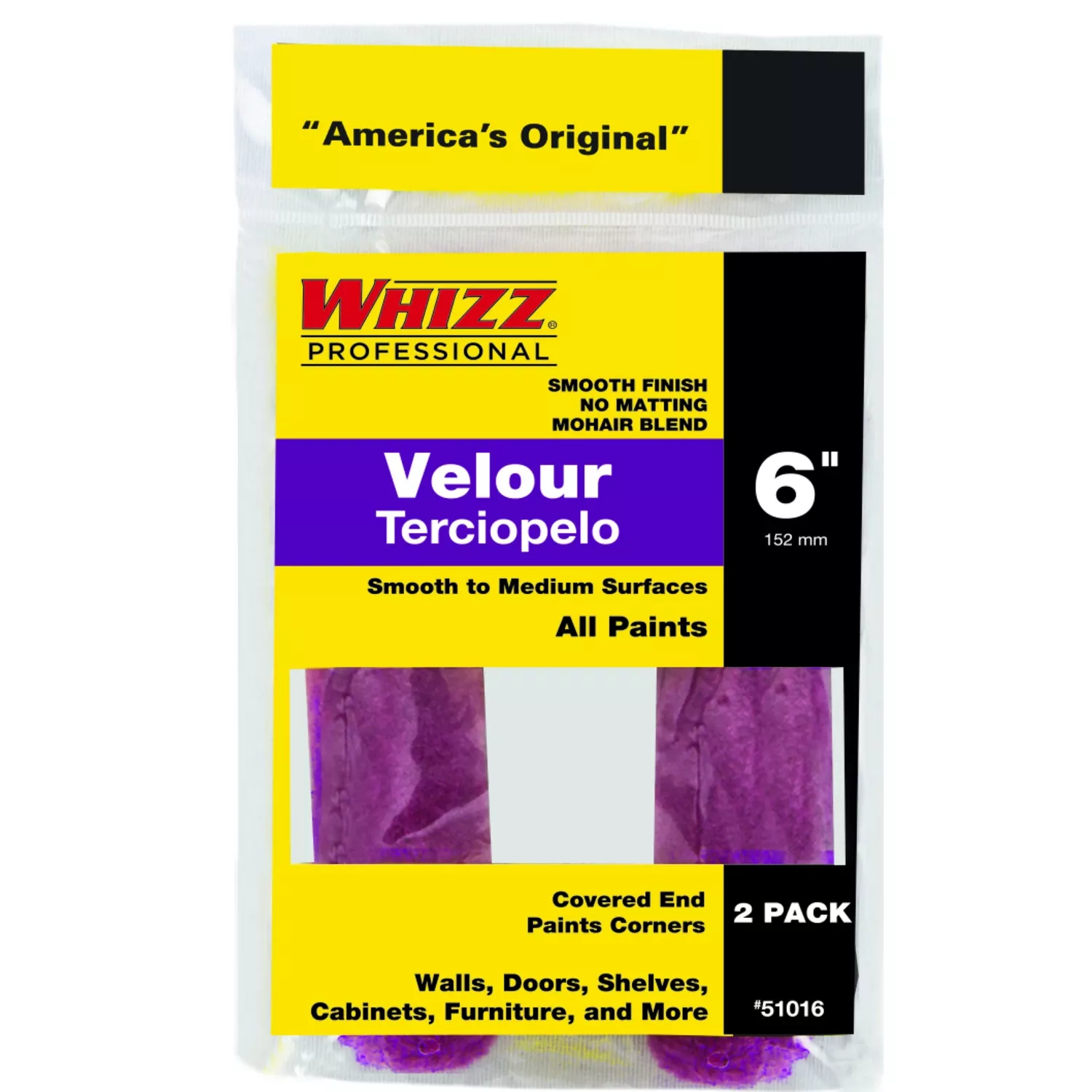 Velour 3/16 In. X 6 In. W Mini Paint Roller Cover 2 Pk