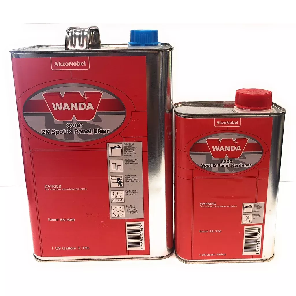 Wanda 8200 2K Spot Panel Clearcoat 3:1 w/ Qt Spot Panel Hardener