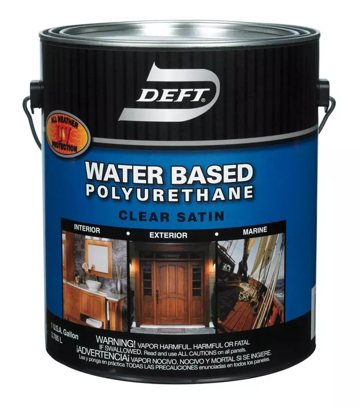 Water Based Polyurethane Satin Clear Wood Finish 1 Gallon - Dft259/01