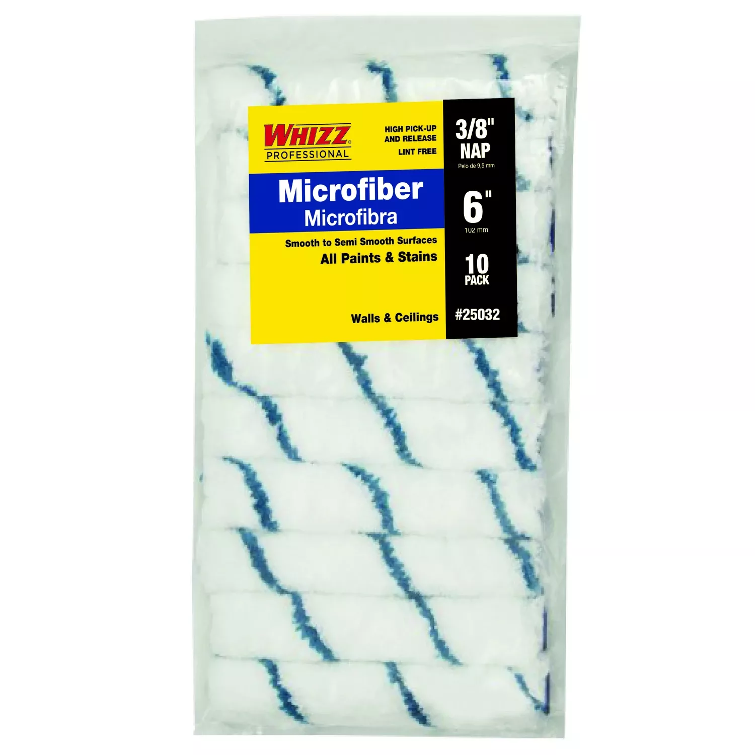 Whizz Microfiber 3/8 In. X 6 In. W Mini Paint Roller Cover 10 Pk