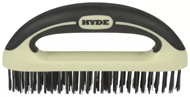 Wire Brush With Scraper Blade, Ergonomic, 8 X 1-1/4-In.