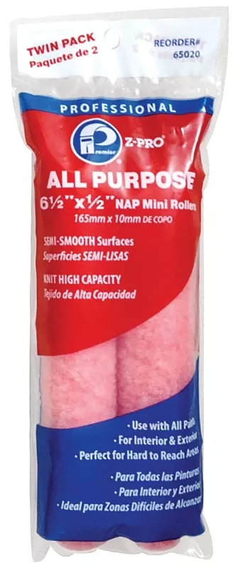 Z-Pro 6-1/2 In. X 1/2 In. Knit Mini Roller Cover (2-Pack)