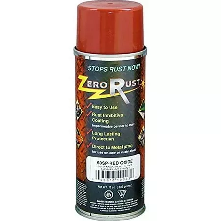 Zero Rust 60sp Red Oxide Rust Inhibitive Coating 12 Ounce Aerosol Spray