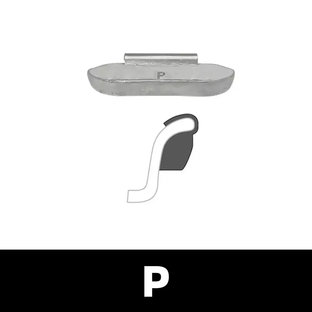 Zinc Clip-On Wheel Weights - P Profile - 0.25 oz